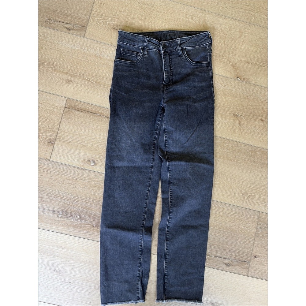 Kut From The Kloth Reese Straight Leg Ankle Jeans Size 0 Black